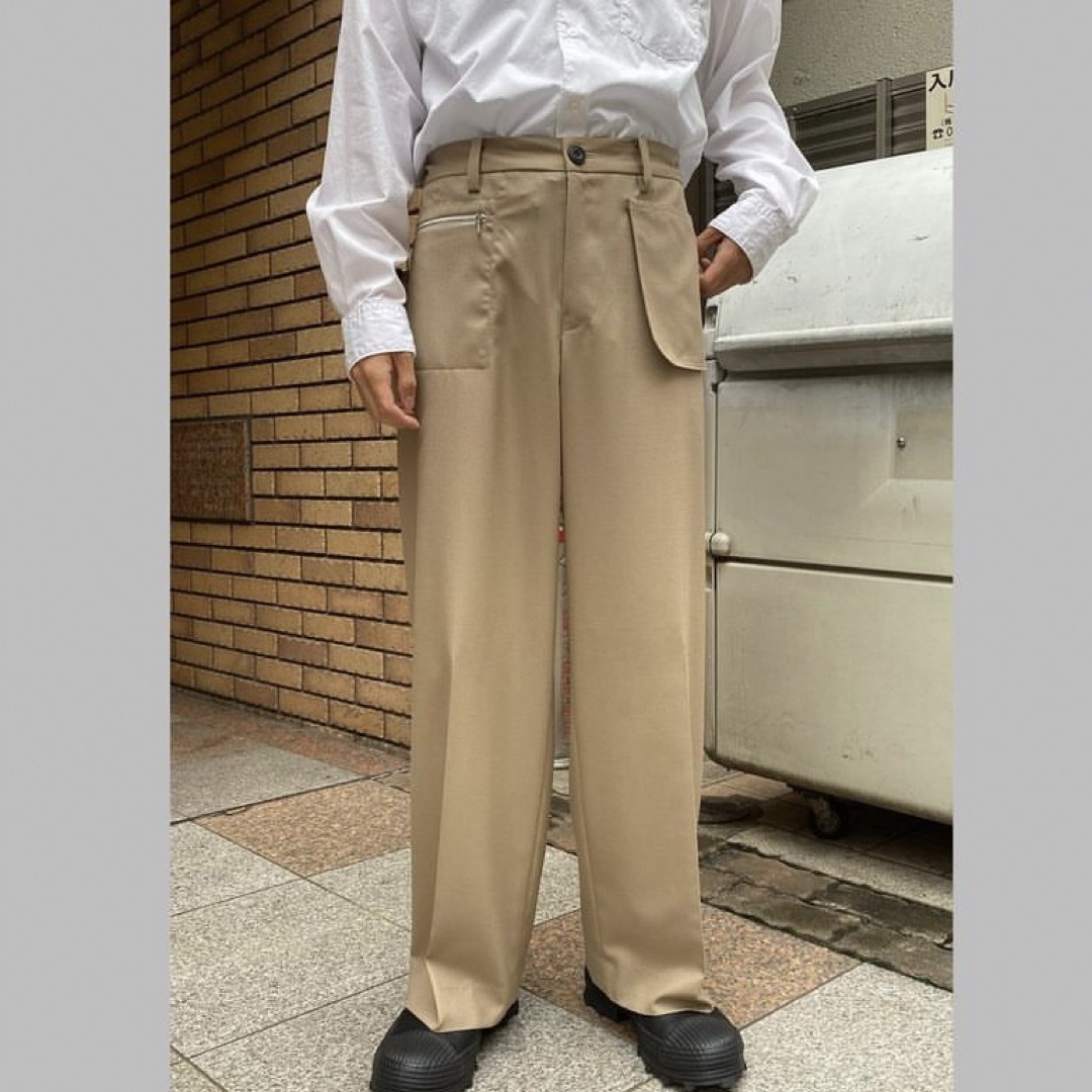 SUNSEA - SUNSEA 23SS N.M OXFORD ROYAL w/耳 ワイドパンツの SUNSEA - SUNSEA 23SS N.M OXFORD ROYAL w/耳 ワイドパンツの