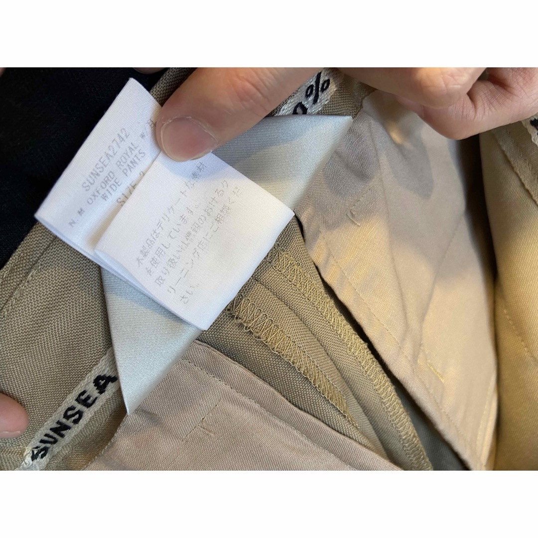 SUNSEA - SUNSEA 23SS N.M OXFORD ROYAL w/耳 ワイドパンツの SUNSEA - SUNSEA 23SS N.M OXFORD ROYAL w/耳 ワイドパンツの