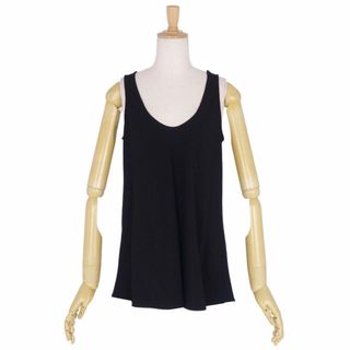 ジョルジオアルマーニ(GIORGIO ARMANI)の美品 ジョルジオアルマーニ GIORGIO ARMANI タンクトップ ノースリーブ カットソー 無地 トップス レディース イタリア製 38(M相当) ブラック(キャミソール)