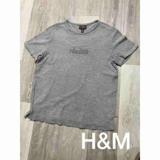 エイチアンドエム(H&M)のH&M（エイチ・アンド・エム） Tシャツ（ティーシャツ）グレー(Tシャツ/カットソー(半袖/袖なし))