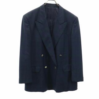 LANVIN - ランバン 90s ウール オールド 長袖 テーラードジャケット ST48-55 ネイビー系 LANVIN メンズ 古着 【240215】