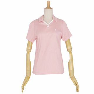 美品 クレージュ courreges シャツ ポロシャツ 半袖 ショートスリーブ ロゴ トップス レディース 40(M相当) ピンク