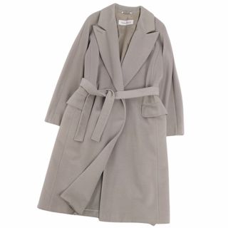 マックスマーラ(Max Mara)のマックスマーラ Max Mara コート 白タグ ラップコート ボタンレス 無地 ウール カシミヤ アンゴラ アウター レディース JI42 USA8 FB40(M相当) グレー(その他)