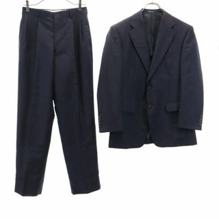 AQUA SCUTUM - アクアスキュータム 日本製 モヘアブレンド スーツ 上下セットアップ 90A4 ネイビー Aquascutum メンズ 【中古】  【240215】