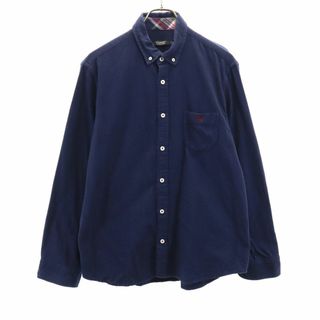 バーバリーブラックレーベル(BURBERRY BLACK LABEL)のバーバリーブラックレーベル 三陽商会 長袖 ボタンダウンシャツ 4 ネイビー BURBERRY BLACK LABEL メンズ 古着 【240215】(シャツ)