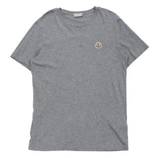 モンクレール(MONCLER)の美品 モンクレール ロゴワッペン 半袖Ｔシャツ クルーネックショートスリーブ メンズ グレー M MONCLER(Tシャツ/カットソー(半袖/袖なし))