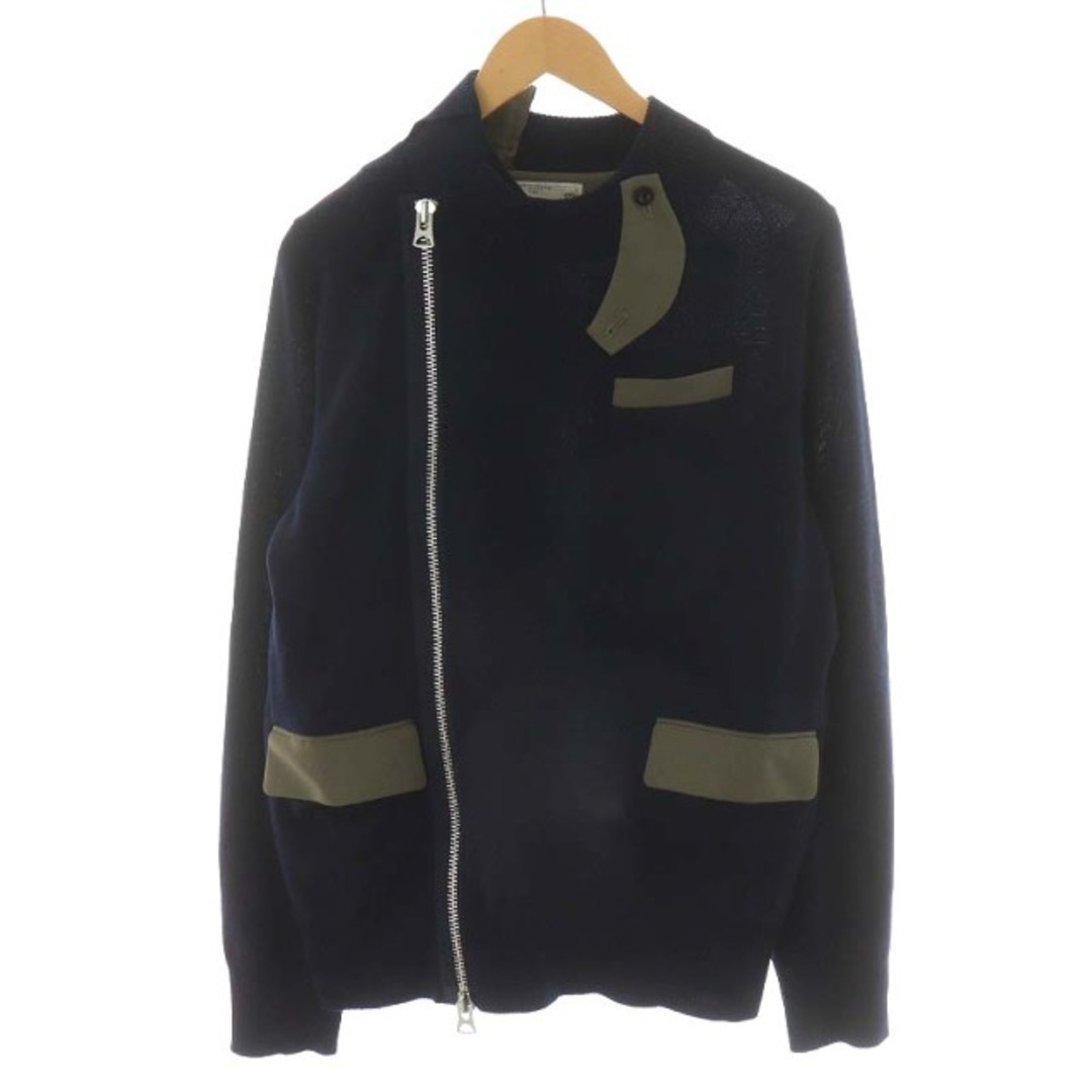 sacai(サカイ)のsacai Wool Knit ニットジャケット ウール 1 S 紺 メンズのジャケット/アウター(その他)の商品写真