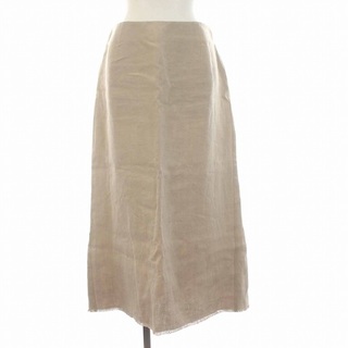 スピックアンドスパン(Spick & Span)のスピック&スパン ラインバック裾フレアースカート ロング リネン 40 ベージュ(ロングスカート)