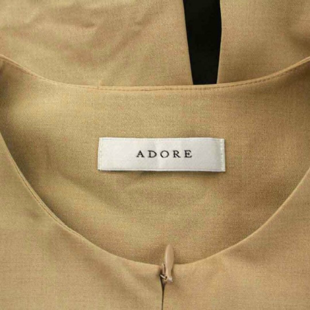 ADORE(アドーア)のアドーア ドライハイブリッドワンピース ロング マキシ 38 M ベージュ 黒 レディースのワンピース(ロングワンピース/マキシワンピース)の商品写真