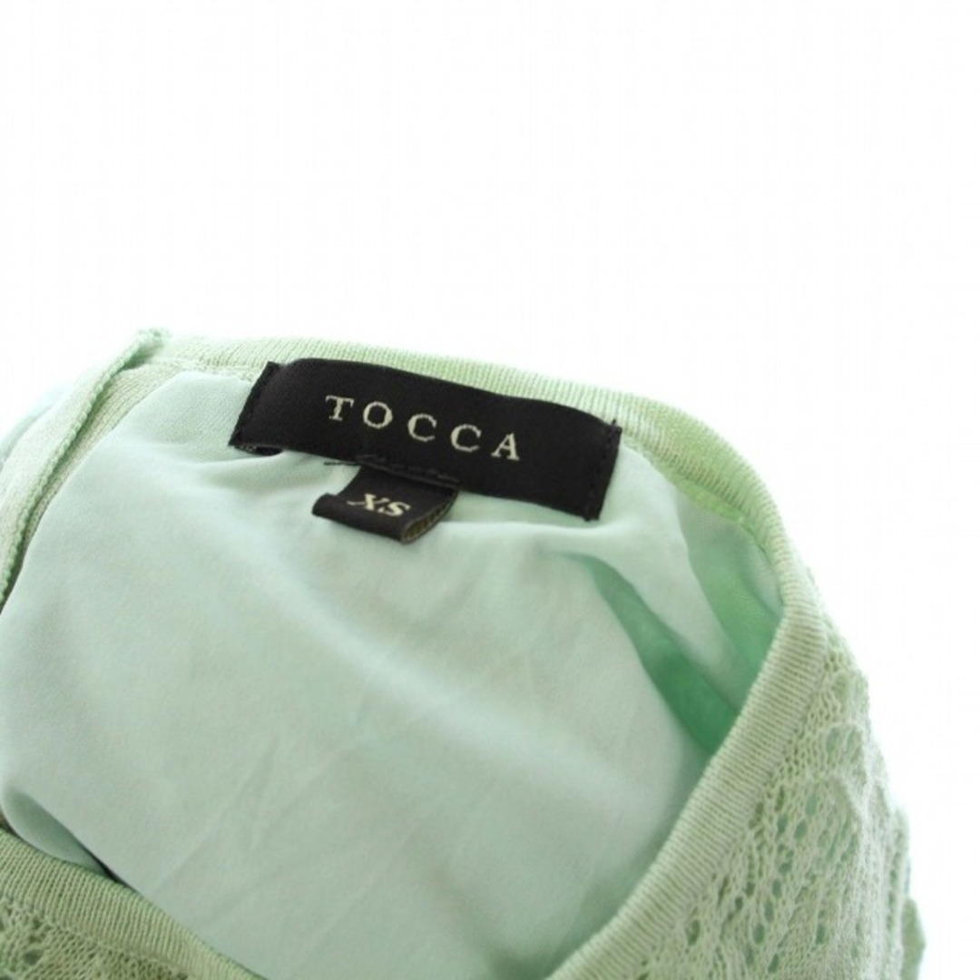 TOCCA(トッカ)のトッカ 21SS レース ワンピース ニット 七分袖 ミモレ丈 ロング XS 緑 レディースのワンピース(ロングワンピース/マキシワンピース)の商品写真