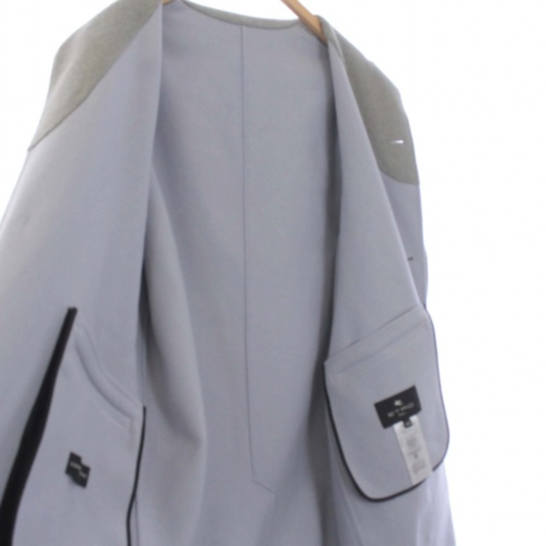 ETRO(エトロ)のETRO ウール エンボス加工 ステンカラーコート ロング グレー 1C374 メンズのジャケット/アウター(ステンカラーコート)の商品写真