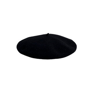 アニエスベー(agnes b.)のagnes b. ハート刺繍 ウール ベレー帽 帽子 TU ブラック 黒(その他)