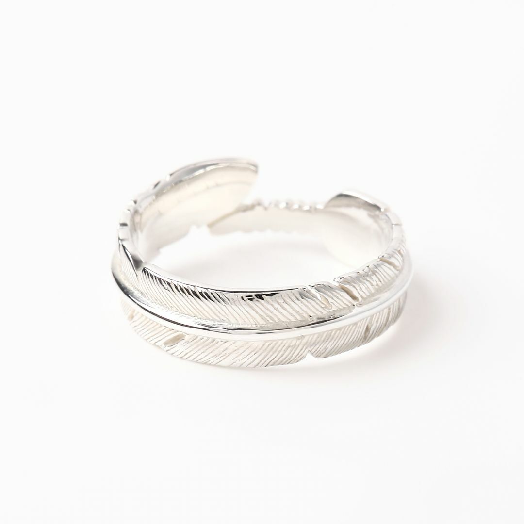 (フリーサイズ) シルバー リング 925 フェザー メンズ イーグル 指輪 メンズのアクセサリー(リング(指輪))の商品写真