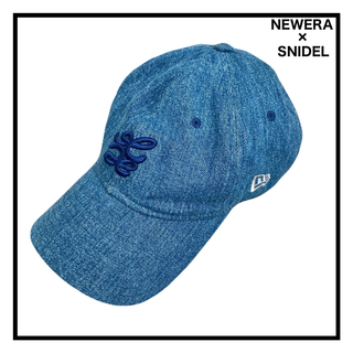 SNIDEL - ニューエラ×スナイデル　デニムコラボキャップ　帽子　ブルー　ロゴ入り