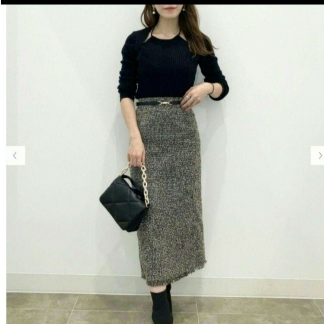 GU(ジーユー)のXL 　ブラック　ツイーディミディスカート　ユニクロ　ZARA H&M レディースのスカート(ロングスカート)の商品写真