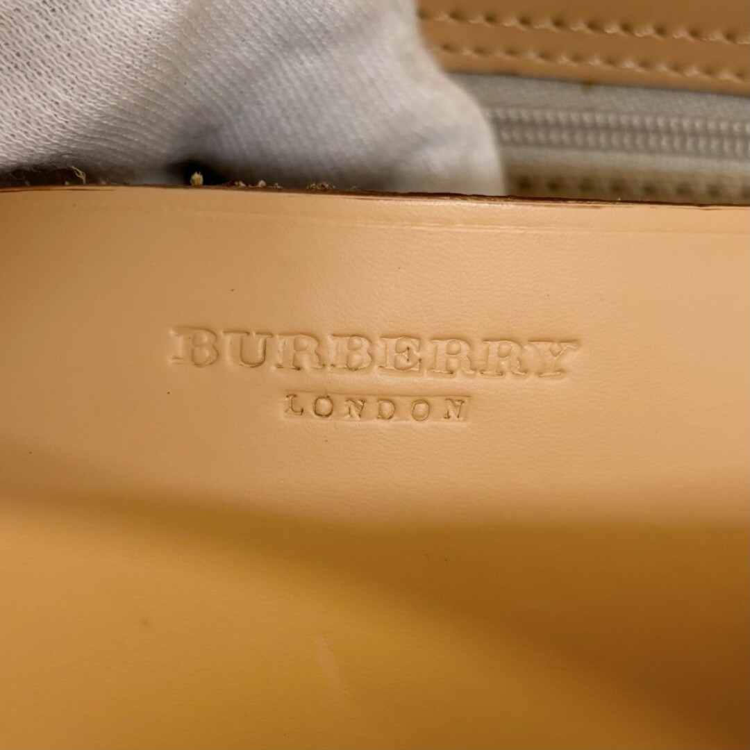 BURBERRY(バーバリー)のBURBERRY バーバリー トートバッグ ショルダーバッグ A4対応 肩掛け チェック 鞄 かばん キャンバス  レザー   ブルー 青 ベージュ ゴールド金具 レディース【中古品】 レディースのバッグ(トートバッグ)の商品写真