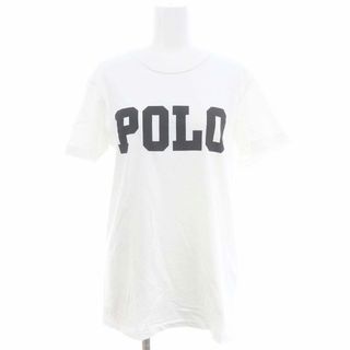 ポロラルフローレン(POLO RALPH LAUREN)のポロ ラルフローレン ロゴプリントTシャツ カットソー 半袖 XS 白 黒(Tシャツ(半袖/袖なし))