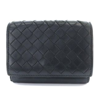 ボッテガヴェネタ(Bottega Veneta)のボッテガヴェネタ 財布 三つ折り コンパクト イントレチャート レザー 黒 白(財布)