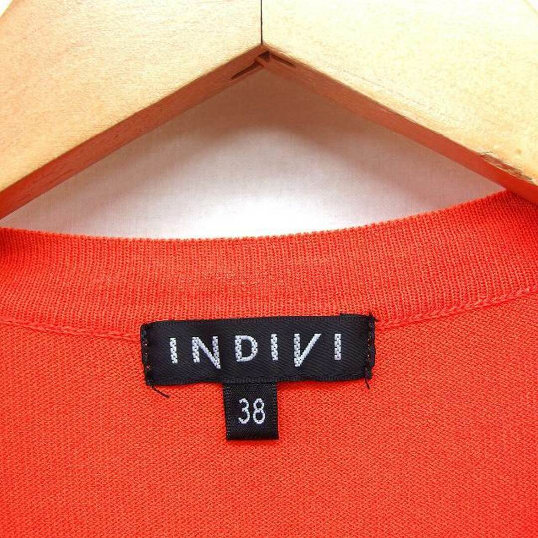 INDIVI(インディヴィ)のインディヴィ INDIVI クルーネック カーディガン 長袖 無地 薄手 38 レディースのトップス(カーディガン)の商品写真