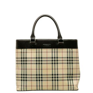 バーバリー(BURBERRY)のバーバリー ノバチェック ハンドバッグ トートバッグ キャンバス レディース BURBERRY 【1-0128721】(ハンドバッグ)