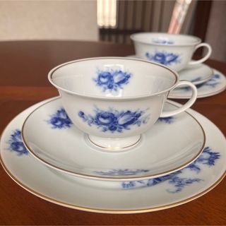 Rosenthal - 【未使用美品】ローゼンタール★ブルーローズ★トリオ　ペア