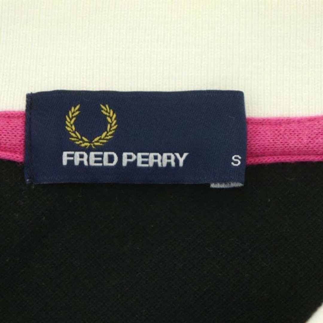 FRED PERRY(フレッドペリー)のフレッドペリー FRED PERRY ポロシャツ 半袖 刺繍 コットン混 S 黒 レディースのトップス(ポロシャツ)の商品写真