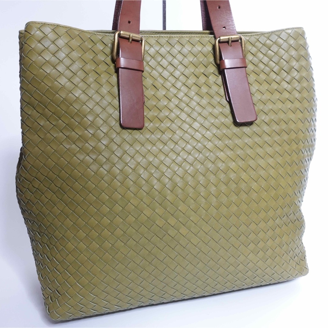 Bottega Veneta(ボッテガヴェネタ)の【美品】ボッテガヴェネタ　ハンドバッグ　トートバッグ　イントレチャート　イエロー メンズのバッグ(トートバッグ)の商品写真