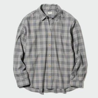 ユニクロ(UNIQLO)の新品 UNIQLO ユニクロ ソフトブラッシュド チェック シャツ 長袖 L(シャツ/ブラウス(長袖/七分))