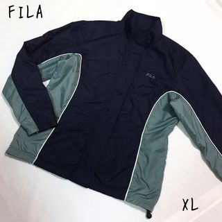 フィラ(FILA)のFILA  90s ナイロンジャケット　オーバーサイズ　刺繍ロゴ　バイカラーXL(ナイロンジャケット)