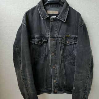 ラングラー(Wrangler)のヴィンテージ　Wrangler　先染ブラック　デニムジャケット　gジャン(Gジャン/デニムジャケット)