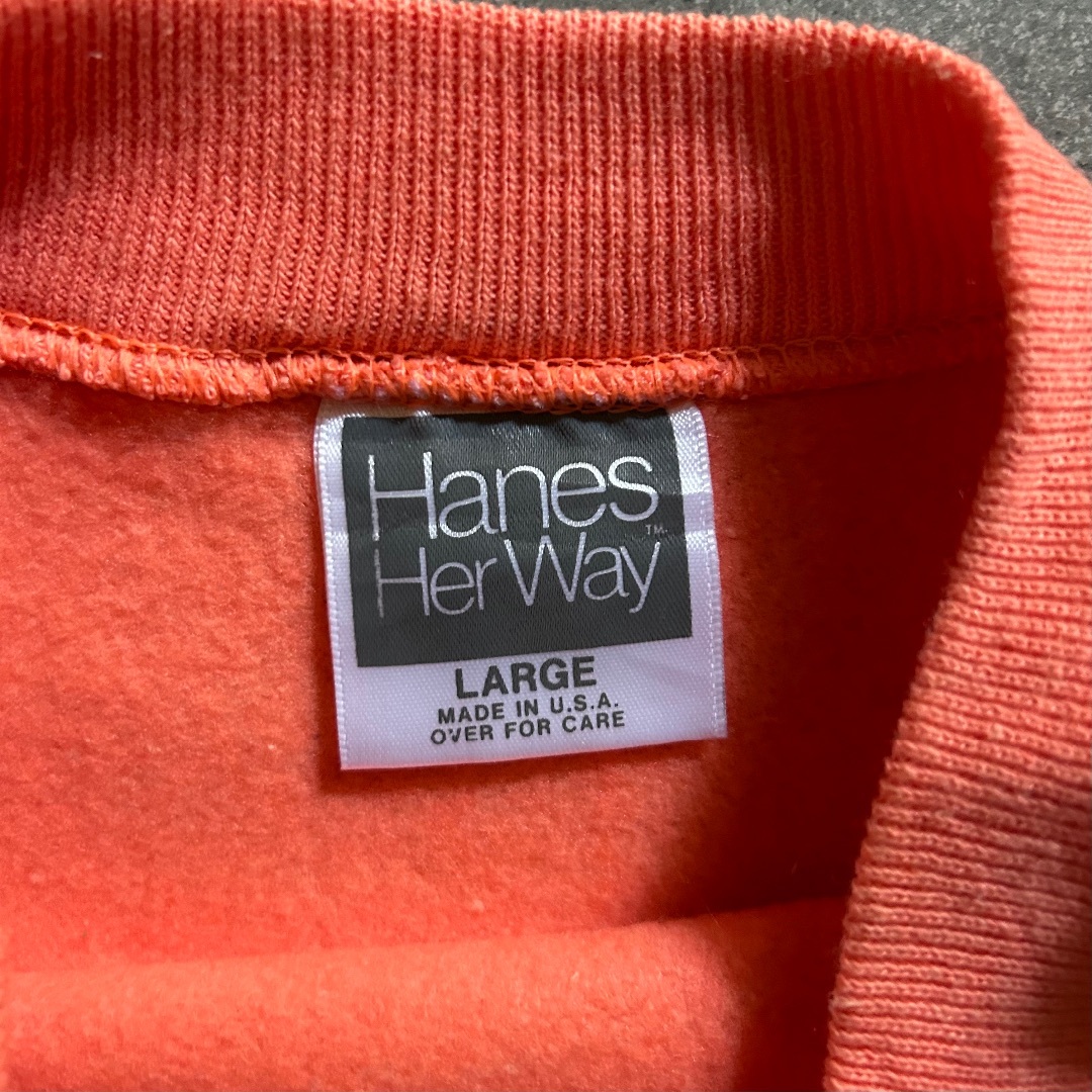 Hanes(ヘインズ)の90s Hanes ヘインズ 無地スウェット USA製 サーモンピンク メンズのトップス(スウェット)の商品写真