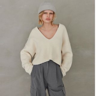 シールームリン(SeaRoomlynn)のコットンwoolキーネックニット(ニット/セーター)