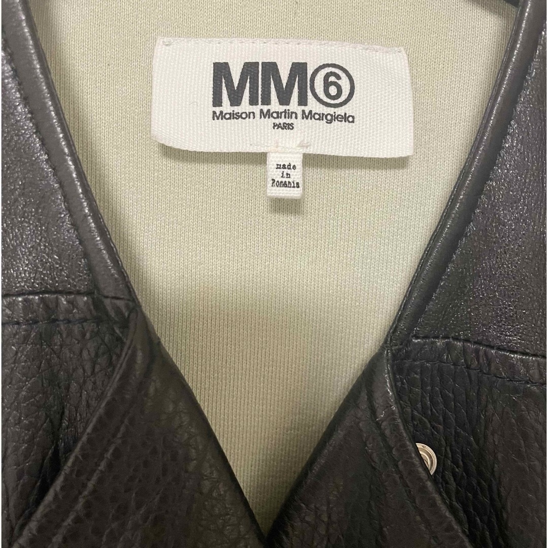 Maison Martin Margiela(マルタンマルジェラ)のMM6 レザー ライダース ショート ジャケット レディースのジャケット/アウター(ノーカラージャケット)の商品写真