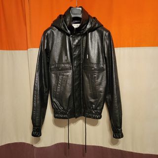 サンローラン(Saint Laurent)の★SAINT LAURENT/サンローラン レザー フーディー ブルゾン★42(レザージャケット)