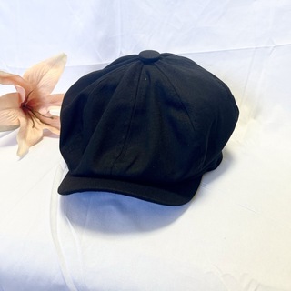 キャスケット ハンチング 黒 ブラック 帽子 ユニセックス ハット  ベレー帽(ハンチング/ベレー帽)