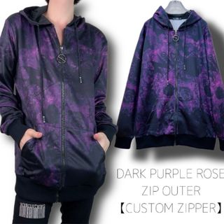 ニーアクロージング(NieR Clothing)のNieR DARK PURPLE ROSE ZIP OUTER カスタムジッパー(パーカー)