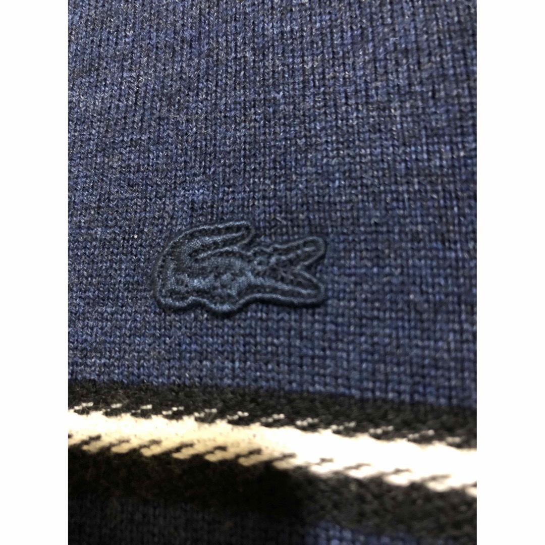 LACOSTE(ラコステ)のラコステ　鹿の子ボーダーセーター  ニット　ネイビー　LACOSTE メンズのトップス(ニット/セーター)の商品写真