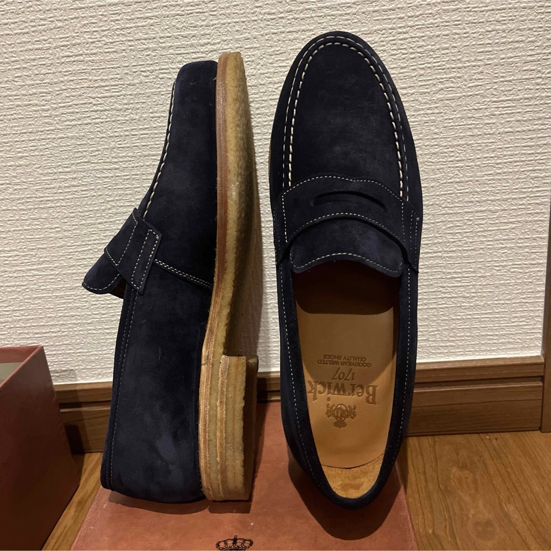 Berwick(バーウィック)の【新品】Berwick バーウィック ローファー 4962  ソール　ネイビー メンズの靴/シューズ(スリッポン/モカシン)の商品写真