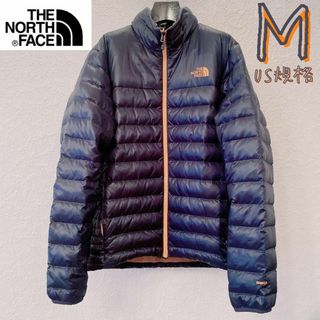 ザノースフェイス(THE NORTH FACE)のノースフェイス　メンズ　ライトダウンジャケット　ネイビー【Mサイズ】USA規格(ダウンジャケット)