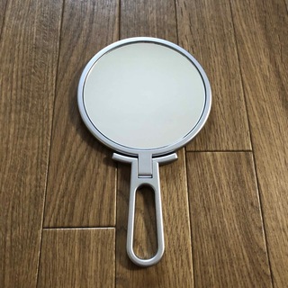 置き鏡　手鏡　リバーシブル　日本製　シルバー(ミラー)