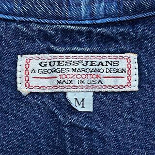 GUESS - ゲス USA製 デニムジャケット カバーオール チェック ブルー