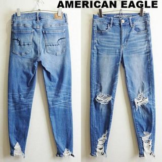 アメリカンイーグル(American Eagle)のアメリカンイーグル　ハイライズジェギング　W72cm　スーパーストレッチ　明青(デニム/ジーンズ)