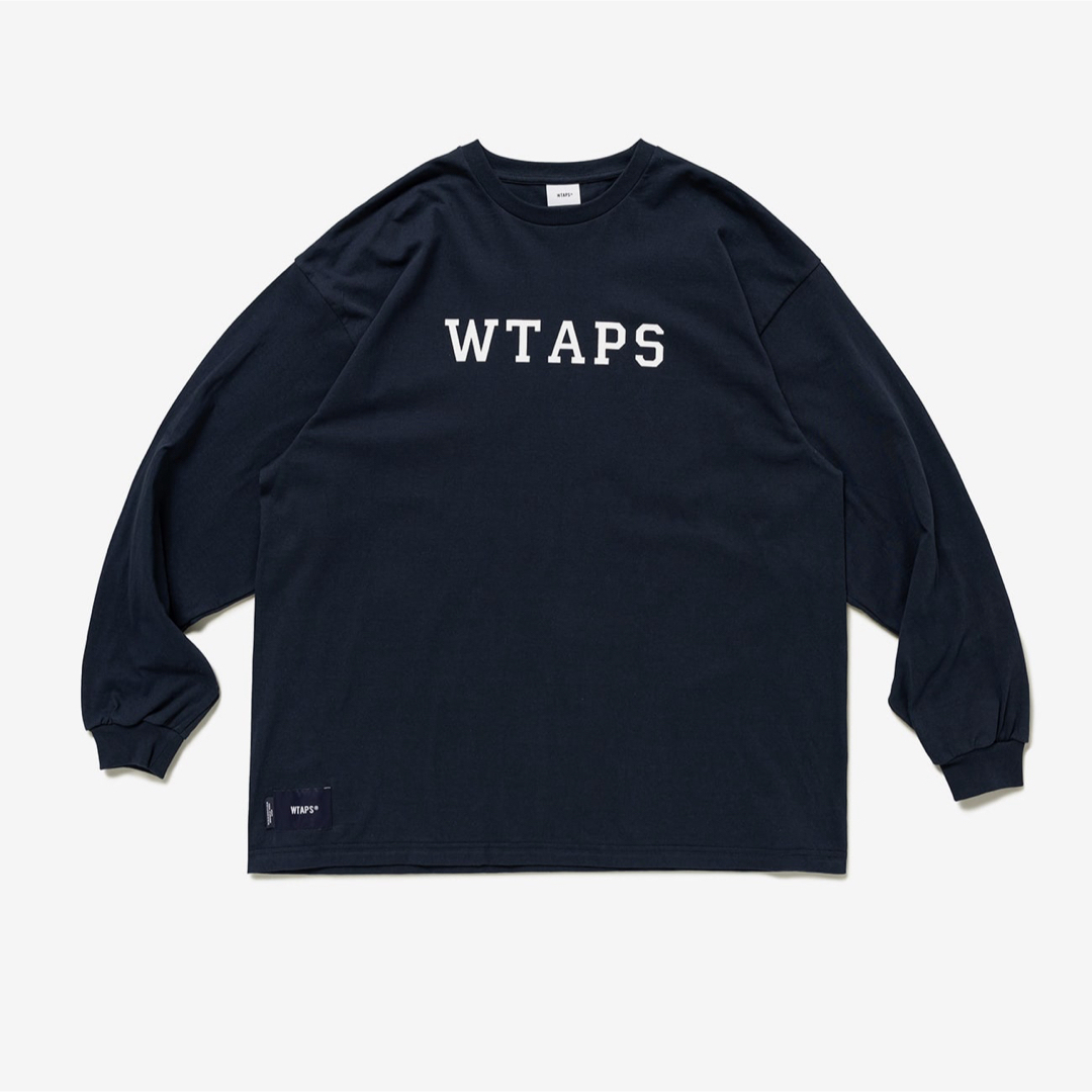 W)taps(ダブルタップス)のWTAPS カレッジロゴ ロングスリーブTシャツ NAVY M メンズのトップス(Tシャツ/カットソー(七分/長袖))の商品写真