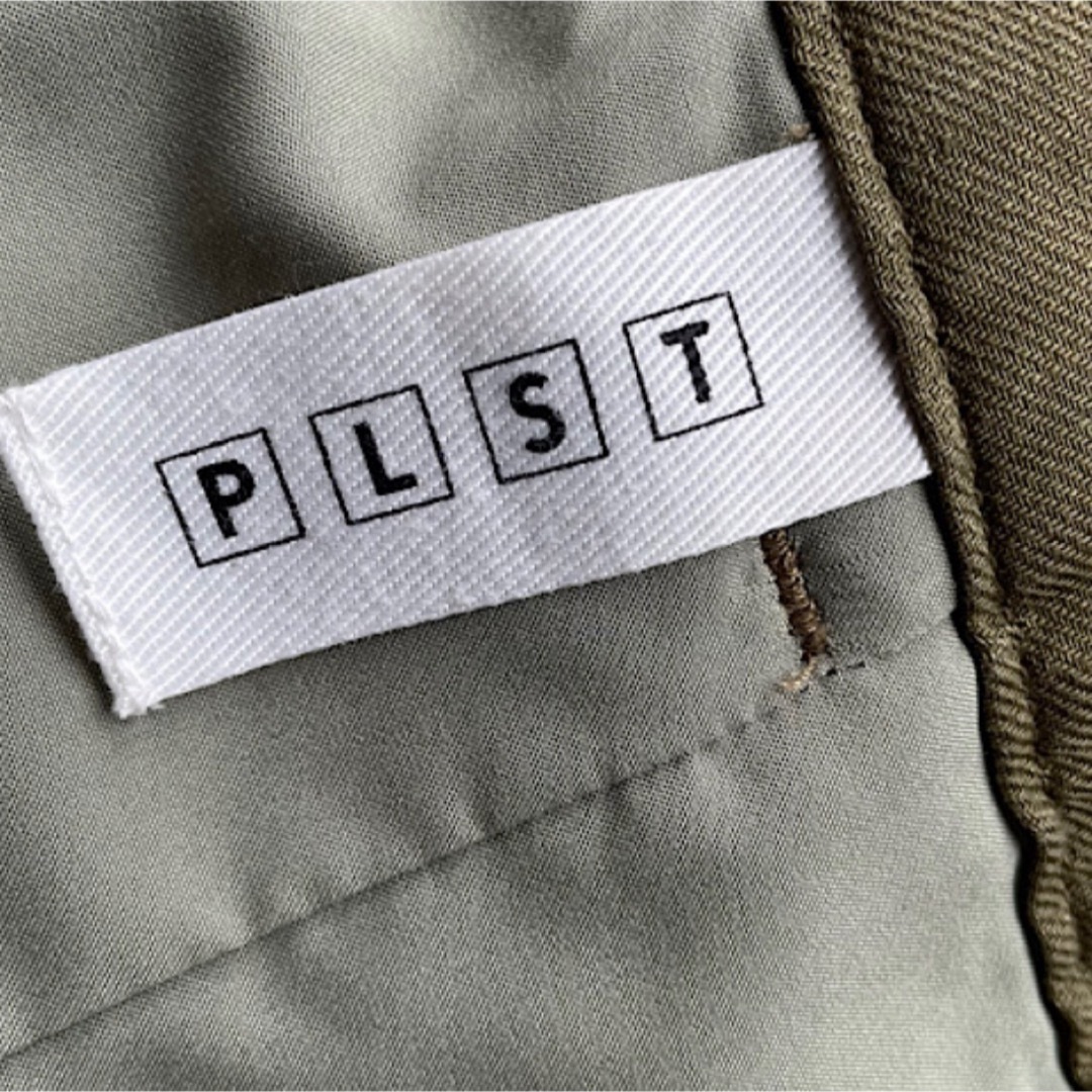 PLST(プラステ)のPLST ワイドパンツ　クロップドパンツ　麻　リネン　カーキ　M プラステ レディースのパンツ(カジュアルパンツ)の商品写真