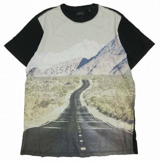 ディーゼル(DIESEL)のディーゼル DIESEL フォトプリント Tシャツ 半袖 風景 ハイウェイ(Tシャツ/カットソー(半袖/袖なし))