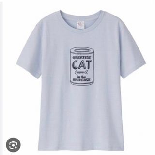 ジーユー(GU)のGU  宇宙でもっとも偉大な猫Tシャツ  新品 ブラック(Tシャツ/カットソー(半袖/袖なし))