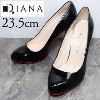 ダイアナ(DIANA)の【極美品】DIANA ダイアナ 23.5 レッドソール エナメル パンプス 黒(ハイヒール/パンプス)