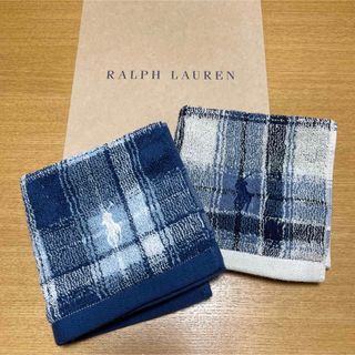 ラルフローレン(Ralph Lauren)の新品未使用　ラルフローレン　ハンドタオル　2枚　チェック(ハンカチ/ポケットチーフ)