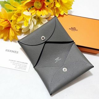 エルメス(Hermes)のエルメス☆★カルヴィ☆エバーカラー☆グレー☆刻印B☆コインケース(名刺入れ/定期入れ)