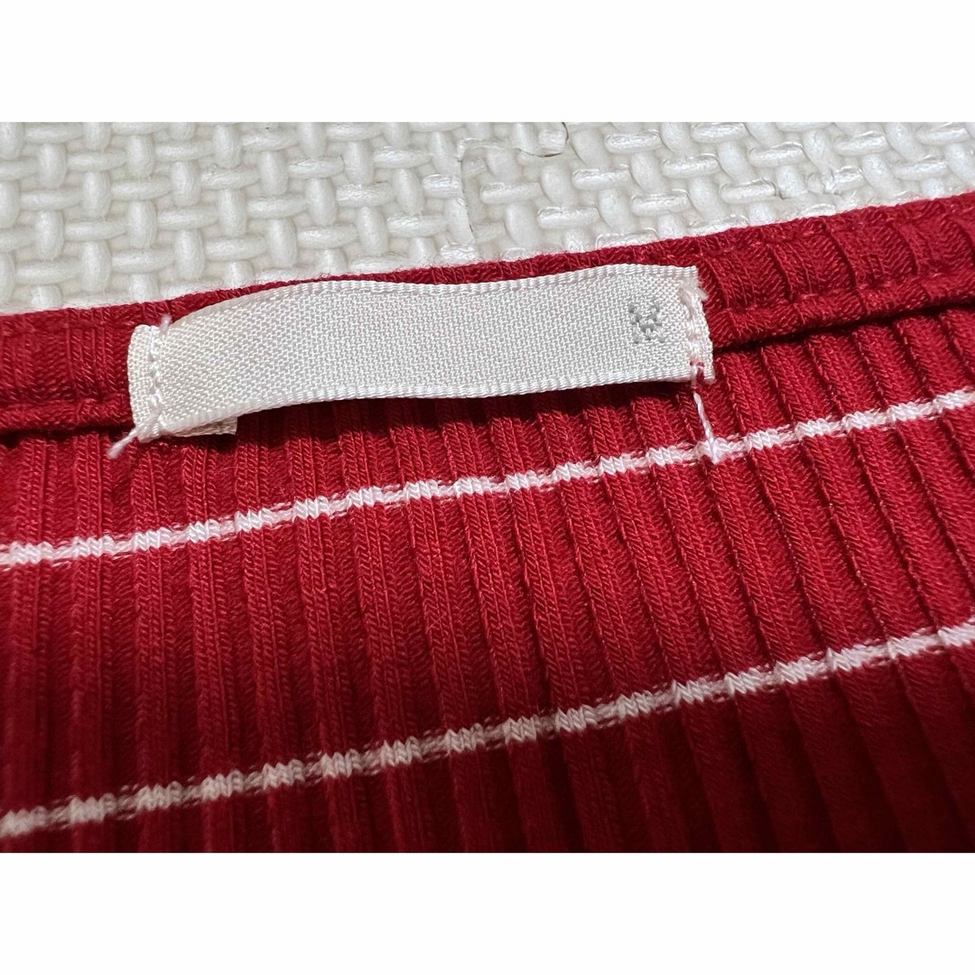 GU(ジーユー)のGU ボーダーハートネックＴ(長袖) レディースのトップス(ニット/セーター)の商品写真